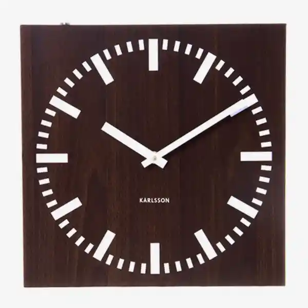 Inkanta Reloj Pared Cuadrado Madera