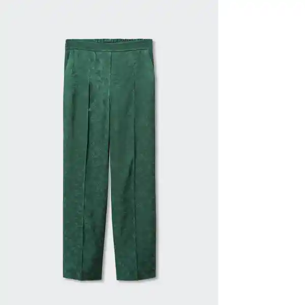 Pantalón Topeti Verde Talla 38 Mujer Mango