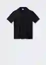 Camiseta Polo Bonheur Negro Talla S Hombre Mango