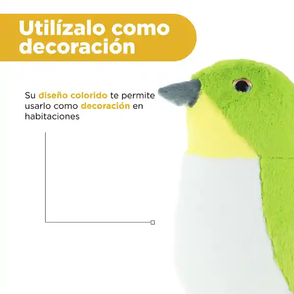 Peluche Pájaro Verde Serie Miniso