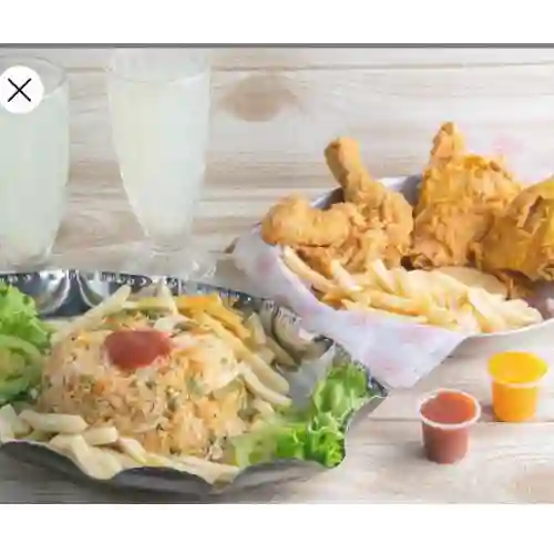Trio Alitas Mas Arroz con Pollo