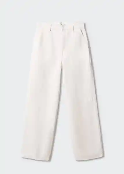 Pantalón Jean Chino Blanco Talla 32 Mujer Mango