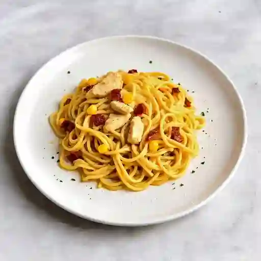 Espaguetti campesino con pollo