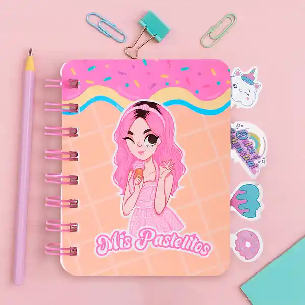 Cuaderno Argollado Marcapáginas Mis Pastelitos Surtidos Miniso