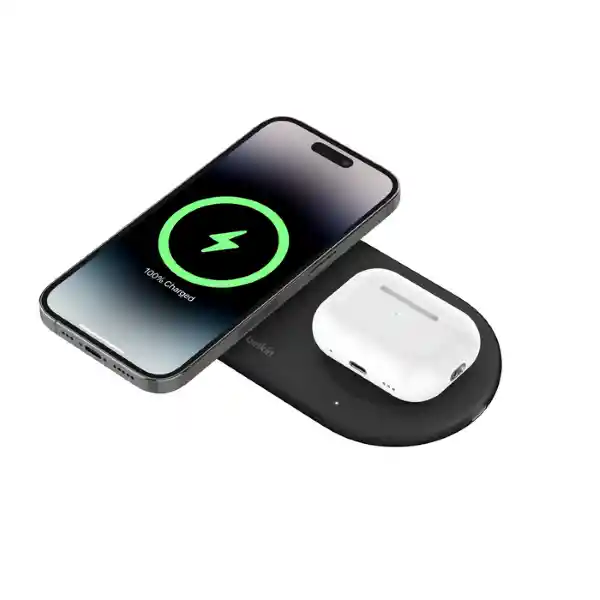 Belkin Base de Carga 2 en 1 Aw + IPH QI2 15W Black