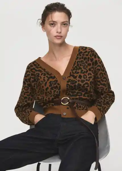 Cárdigan Leona Camel Talla S Mujer Mango