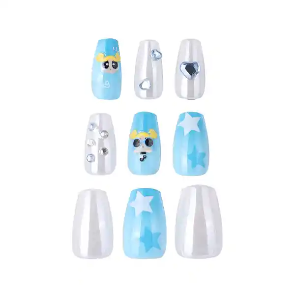 Set Uñas Postizas Serie Las Chicas Superpoderosas 04 Miniso