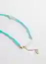 Collar Luz Turquesa Talla 99 Mujer Mango