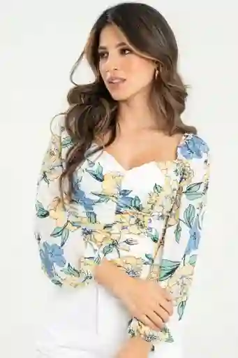 Blusa Novelle Color Blanco Crudo Talla XS Ragged
