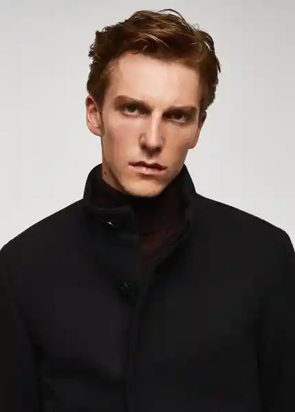 Abrigo Funnel Negro Talla XS Hombre Mango