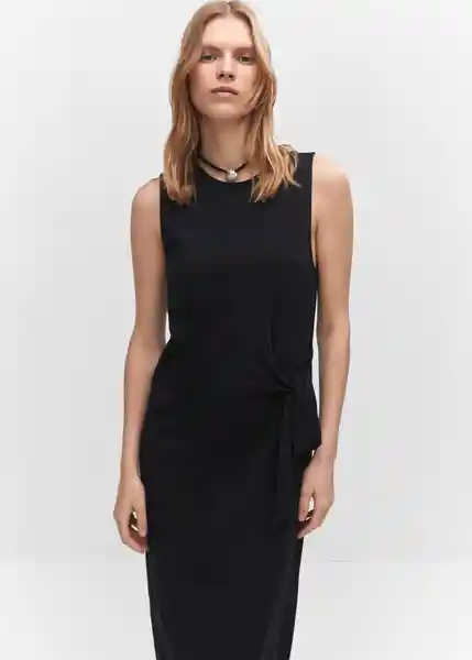 Vestido Fertina Negro Talla 18 Mujer Mango