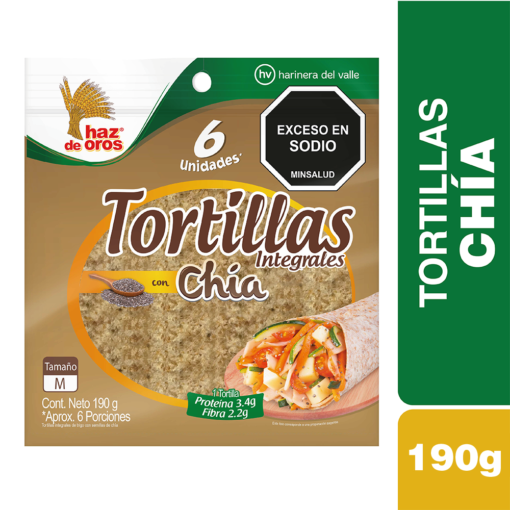 Tortilla Integral con Chía Haz de Oros 190g