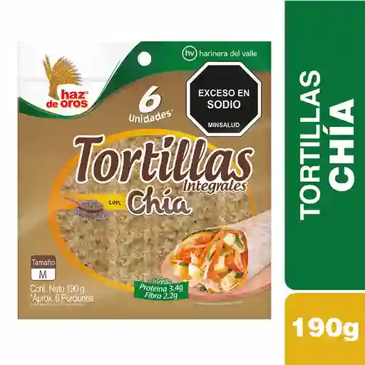 Haz De Oros Tortillas Integrales con Chía