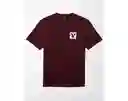 Camiseta Hombre Vinotinto Talla Large American Eagle