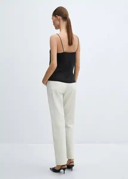 Top Raquel Negro Talla S Mujer Mango