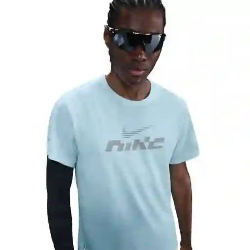 Nike Camiseta M Df Uv Miler Flash Manga Corta Hombre Azul T. L