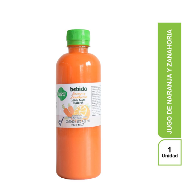 Taeq Jugo de Naranja y Zanahoria 400 ml