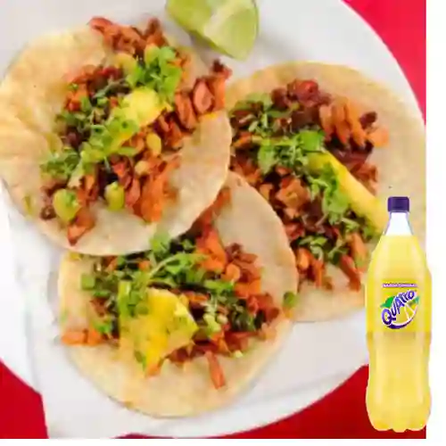 6 Tacos Ideales Mixtos para Compartir +Quatro 1.5l
