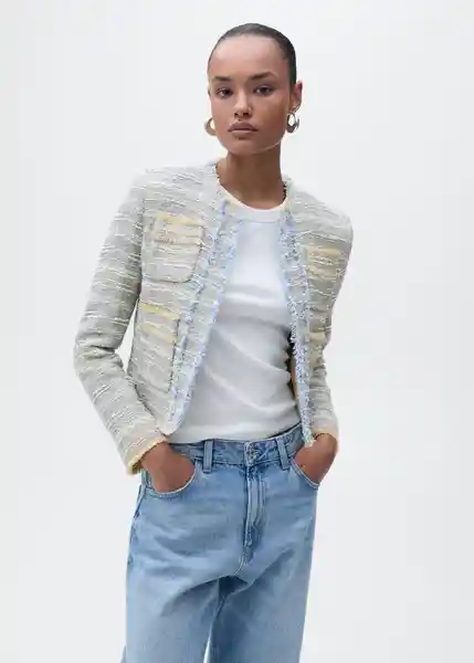 Chaqueta Salt Celeste Talla S Mujer Mango