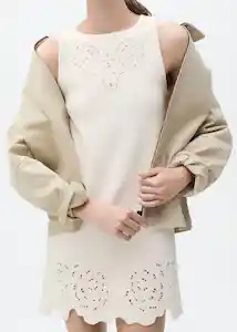 Vestido Luciana Crudo Talla M Mujer Mango