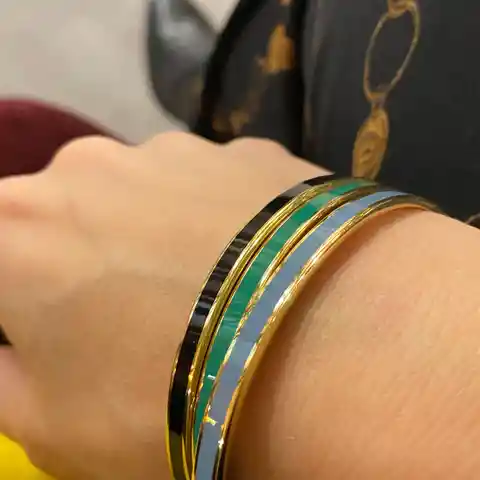 Bangle up Pulsera Resolutions Dorado Azul