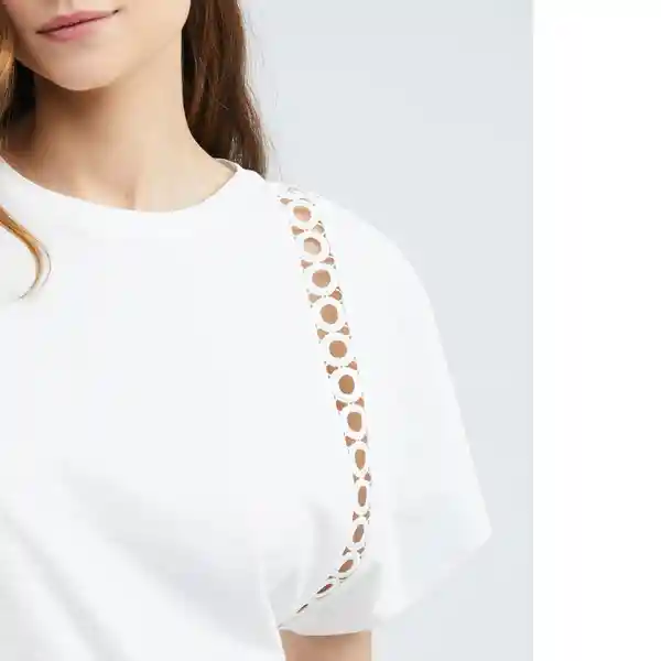 Camiseta Eyelet Mujer Crudo Talla S Chevignon