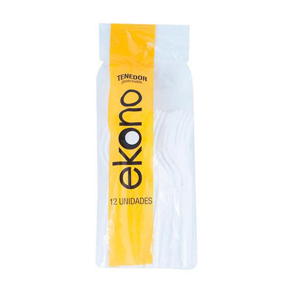 Tenedores Desechables Blancos Ekono 12 und