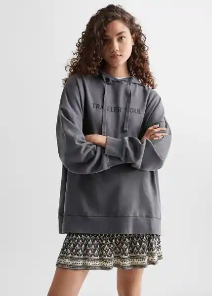 Buzo Sudadera Traveler Antracita Talla 20 Teen Niñas Mango