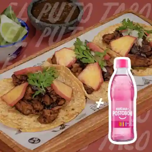 Combo Taco Al Pastor + Manzana Postobon