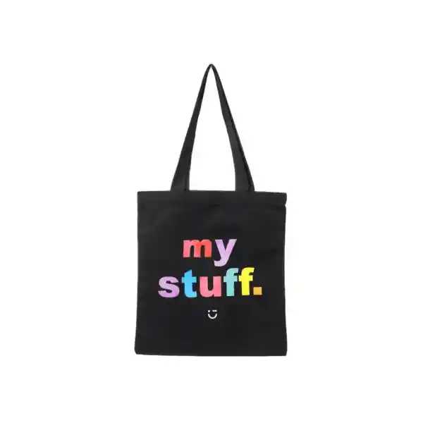 Bolso de Compras Arcoiris my Stuff Negro Miniso