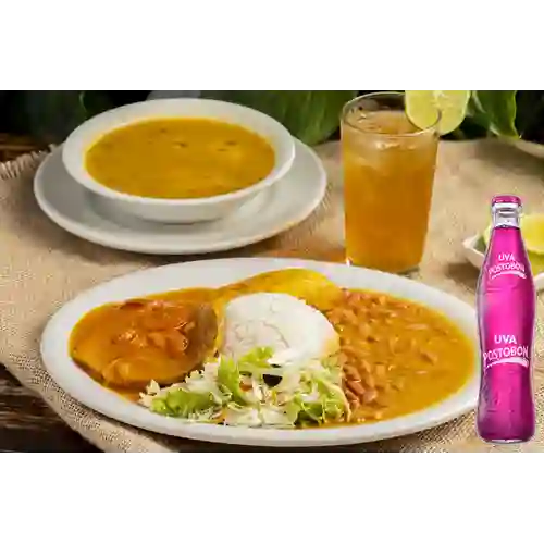 Combo Menú Del Día + Uva Postobon 350 ml
