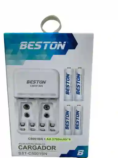 Beston Cargador + Baterías/pilas Recargables C8001bn + 4xaa 2700mah Blanco