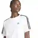 Adidas Camiseta 3 Stripe Tee Para Moda de Mujer Blanco Talla S