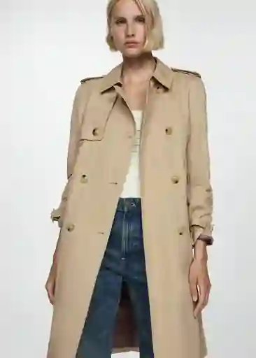 Saco Trench Polana Beige Talla XS Mujer Mango