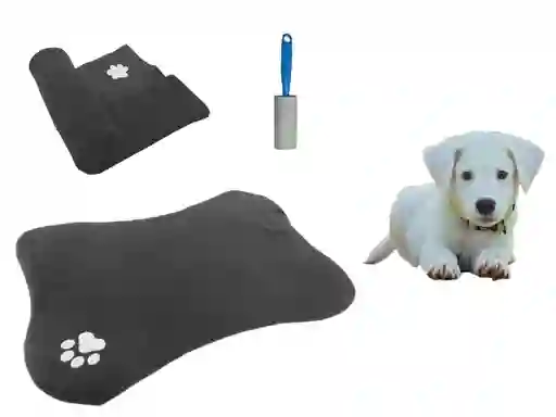 Hally Pets Set Tapete + Cobija + Quitamotas Gris OT0010