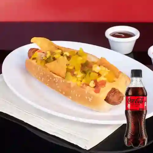 Combo Choriperro + Coca Cola Sin Azúcar 400 ml