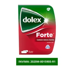 Dolex Forte Alivio Del Dolor Fuerte (500 mg/65 mg) 14 Tabletas
