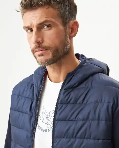 Chaqueta Quilted And Knit Azul Marino Ultraoscuro T.S Chevignon