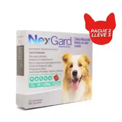 Pague 2 Lleve 3 Nexgard (68 mg) Antipulgas Para Perro 10.1-25 Kg