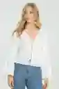 Blusa Summer Color Blanco Crudo Talla XS Ragged