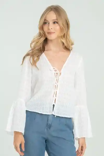 Blusa Summer Color Blanco Crudo Talla XS Ragged