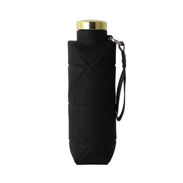 Botella Plástico Silicona Portátil de Silver Grey Negro Miniso