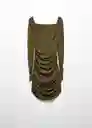 Vestido Glow Khaki Talla S Mujer Mango