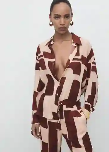 Camisa Parisi Crudo Talla XS Mujer Mango