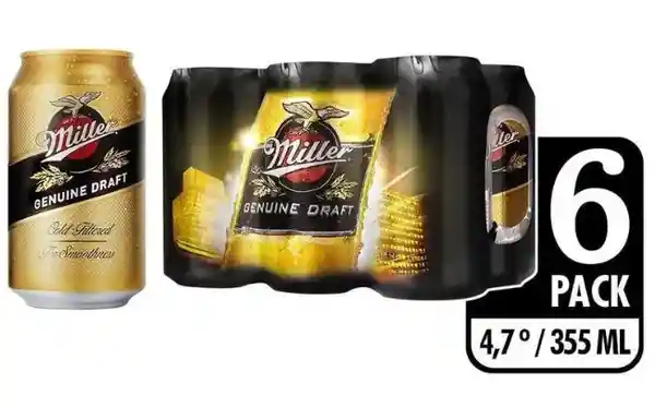 Miller Cerveza Gd Sixpack Lata 11082 355 mL