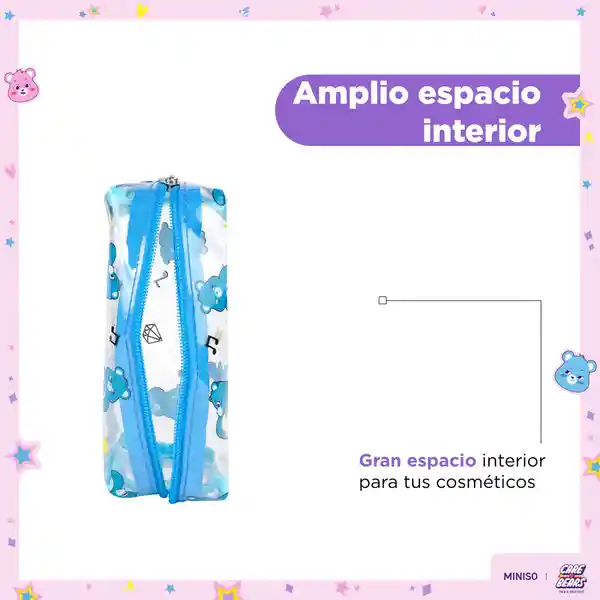 Cosmetiquera Care Bears Transparente Multi Print Azul Miniso