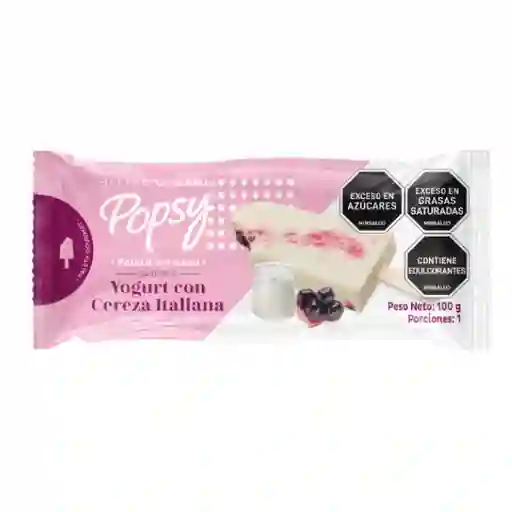 Popsy Paleta Cremosa Sabor a Yogurt con Cereza Italiana