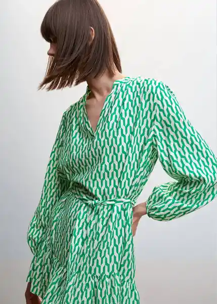 Vestido Saba-L Verde Talla M Mujer Mango