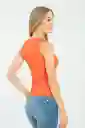 Top Basic Color Naranja Talla XL Ragged