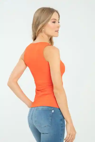 Top Basic Color Naranja Talla XL Ragged